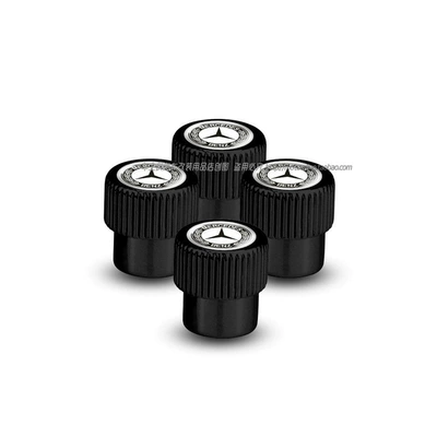 Car Tire Valve Caps — valve - gear-model-white-background-wheat-ears-mercedes-benz-black-4-pieces