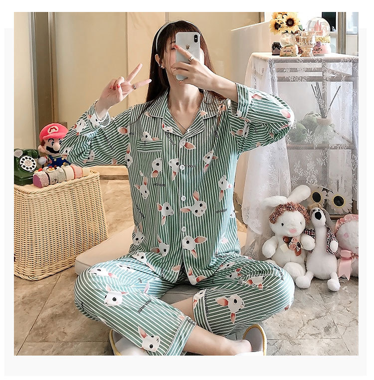 〖Flores dulces〗 Pijamas para madre, mangas largas para mujer, primavera, otoño e invierno, ropa a domicilio para mujer, traje suelto de talla grande