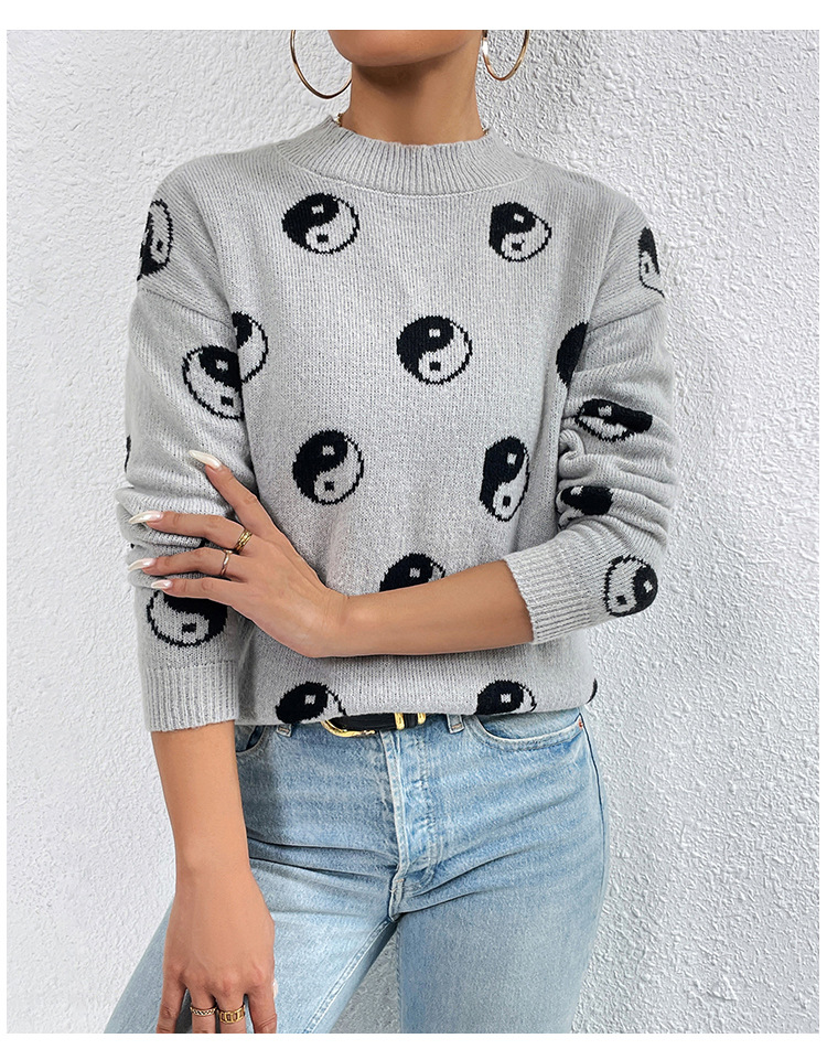 Women's Sweater Long Sleeve Sweaters & Cardigans Jacquard Casual Geometric display picture 2