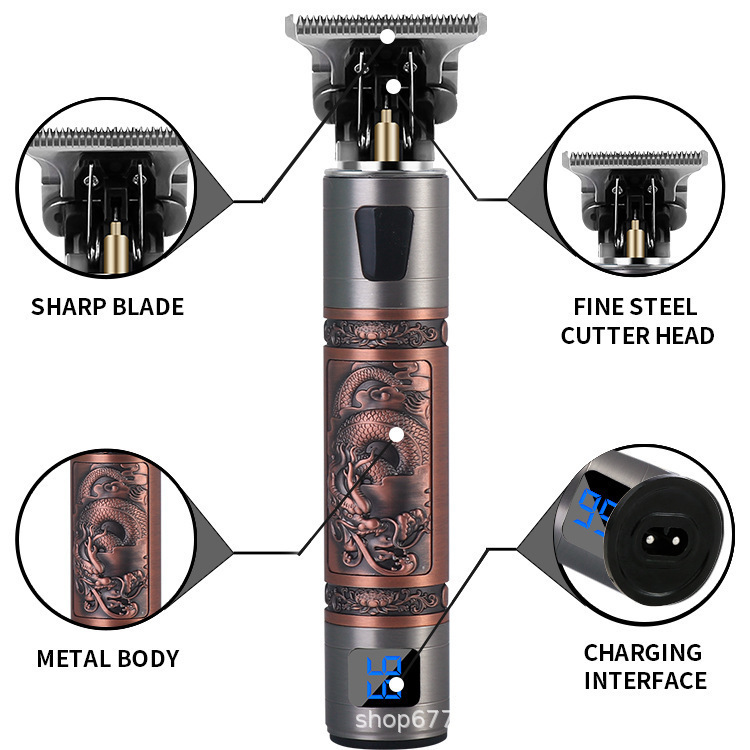 クロスボーダーt9理髪器ヘッド電気バリカン電気バリカンオイルヘッドバリカン彫刻痕剃刀充電式|undefined