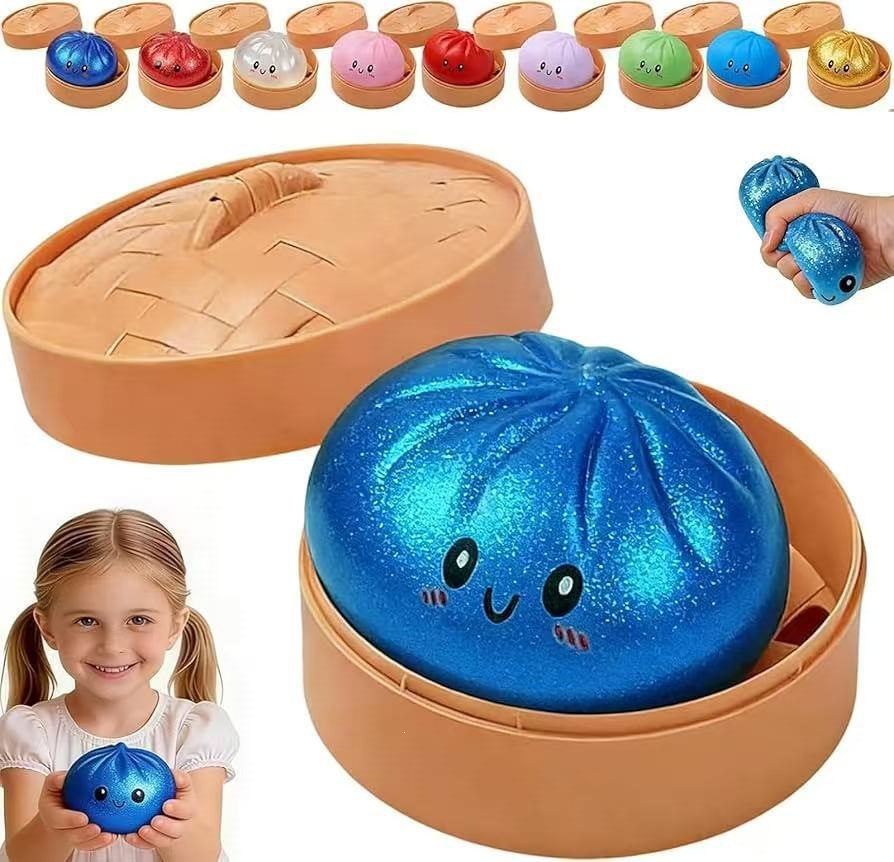 Dumpling Squishies Toy Simulación de bolos de pellizco de pellizco de juguetes de descompresión de bolos de pellizco de juguetes