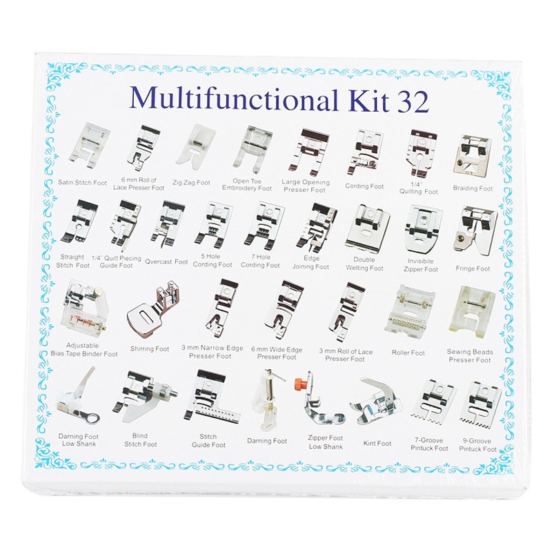 Máquina DE COSER doméstica prensatelas multifuncional accesorios de costura 32 tipos 42 tipos 52 unidades 62 unidades prensatelas traje de costura