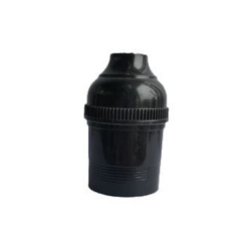 Portalámparas E27 impermeable, tapa de rosca redonda de plástico negro, base de rosca para bombilla LED