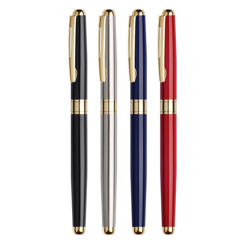 Wholesale Heavy-Feel Black Business Metal Signature Pen, Gel Pen, Gift Ballpoint Pen, Customizable Company Logo
