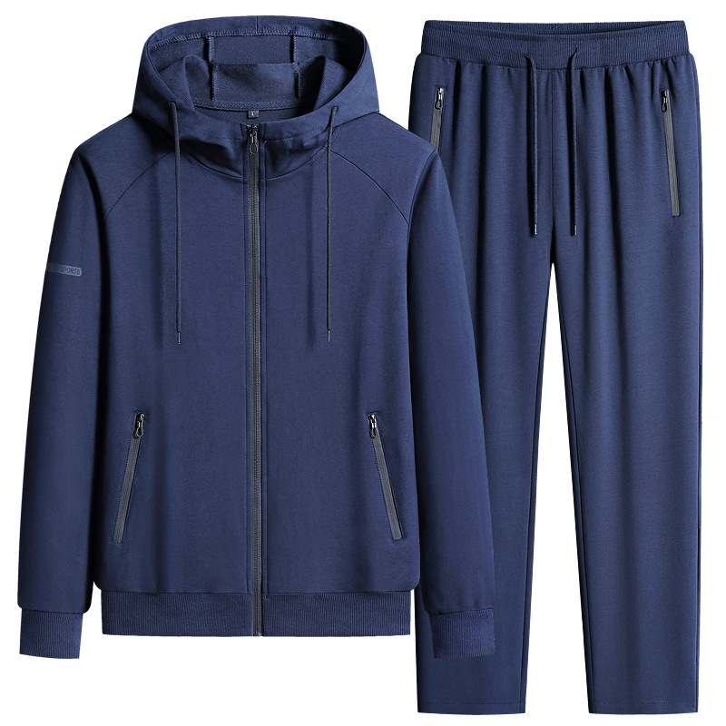 Suéter transfronteriza de primavera y otoño con capuzas de dos piezas de algodón puro juego deportivo casual para correr abrigo de ropa deportiva casual
