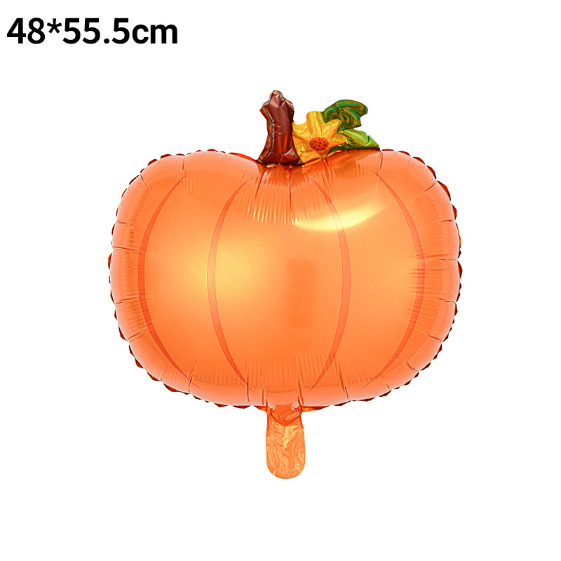 Forma de hoja de otoño globo de película de aluminio hojas decoración de acción de gracias arreglo hoja de arce hoja de tortuga bola de pino globo de calabaza image 14