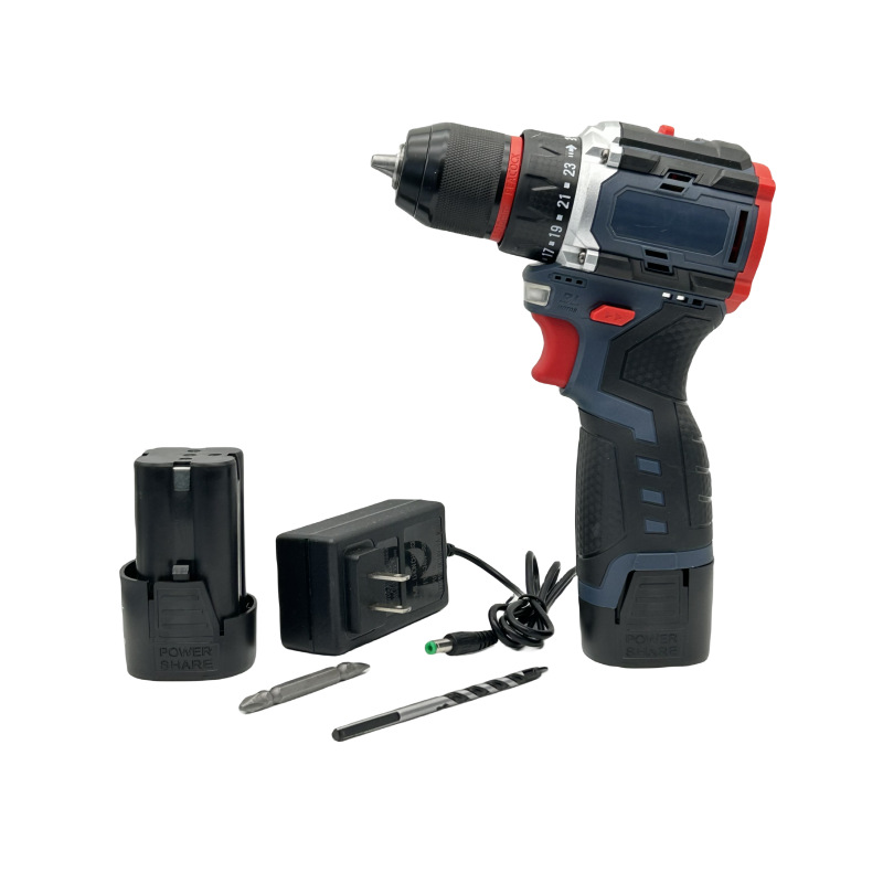 Venta al por mayor sin escobillas taladro recargable pequeña pistola de acero batería de litio gran par impacto taladro de mano destornillador eléctrico