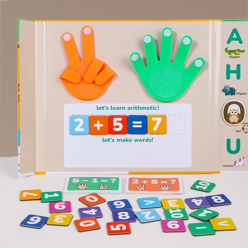 Montessori Matemáticas para niños, suma y resta, aritmética, dedos, aprendizaje cognitivo, educación temprana, juguetes educativos transfronterizos