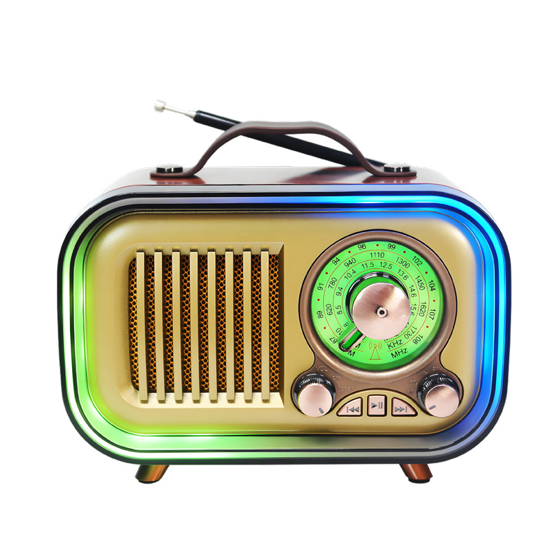 Nueva luz de colores retro altavoz Bluetooth portátil al aire libre creativo portátil MD-1316BT de radio multibanda portátil