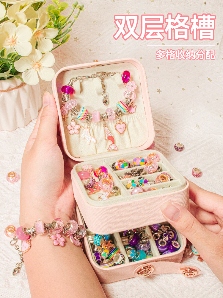 Bracelet beads children's bead making little girl toy jewelry 6 sets necklace gift box birthday gift box
