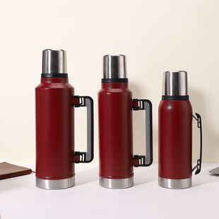 New 304 stainless steel thermos cup large capacity outdoor thermal insulation cold sports kettle handle convenient thermos pot