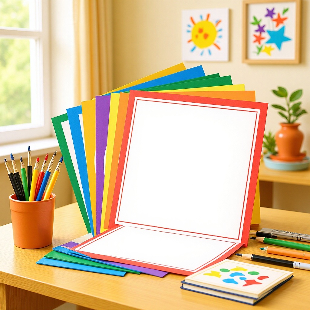Cartulina de Color para Pintura Infantil 33cm de Papel para Navidad image 1