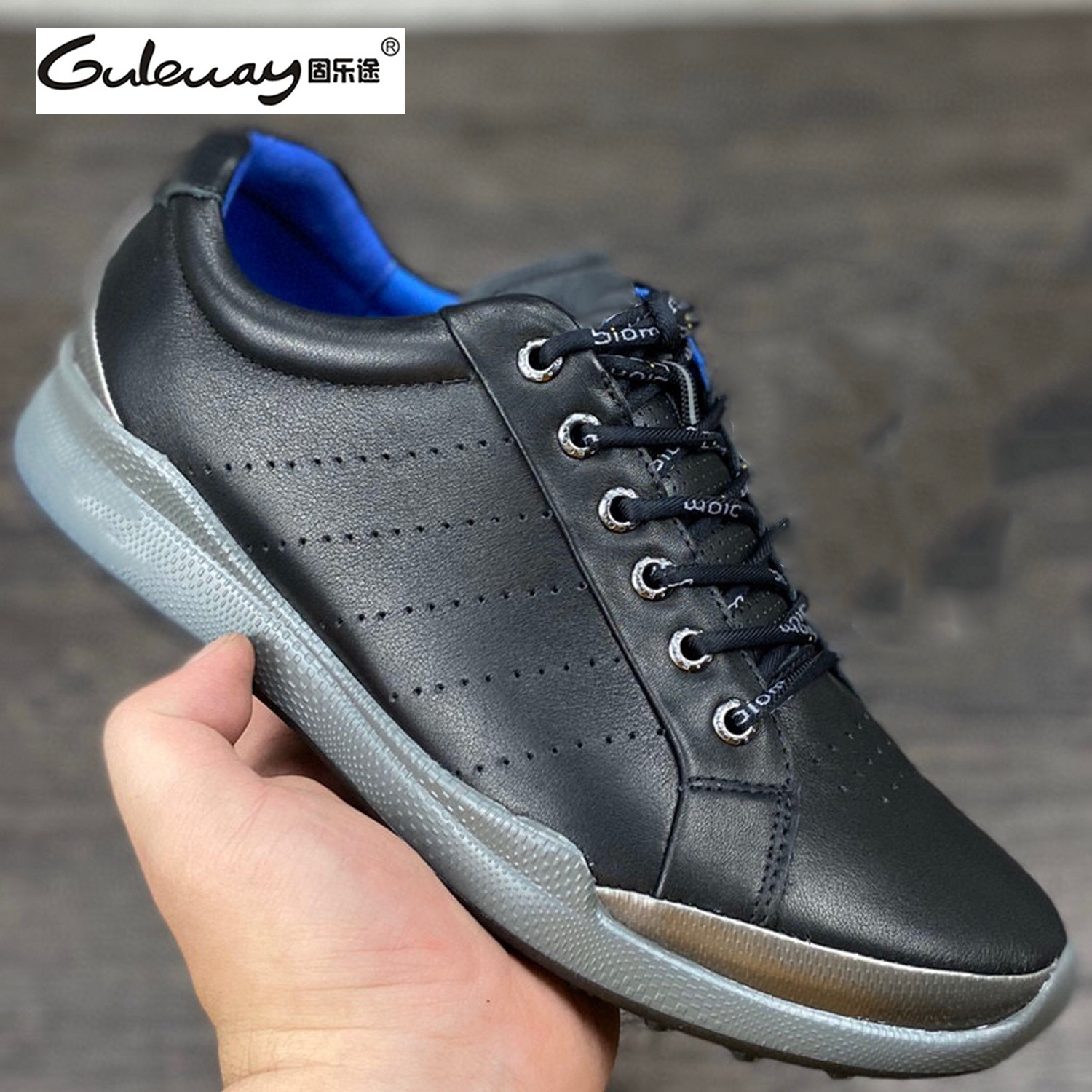 春秋新款高尔夫球健步131614户外健步鞋时尚系带运动鞋休闲男鞋皮