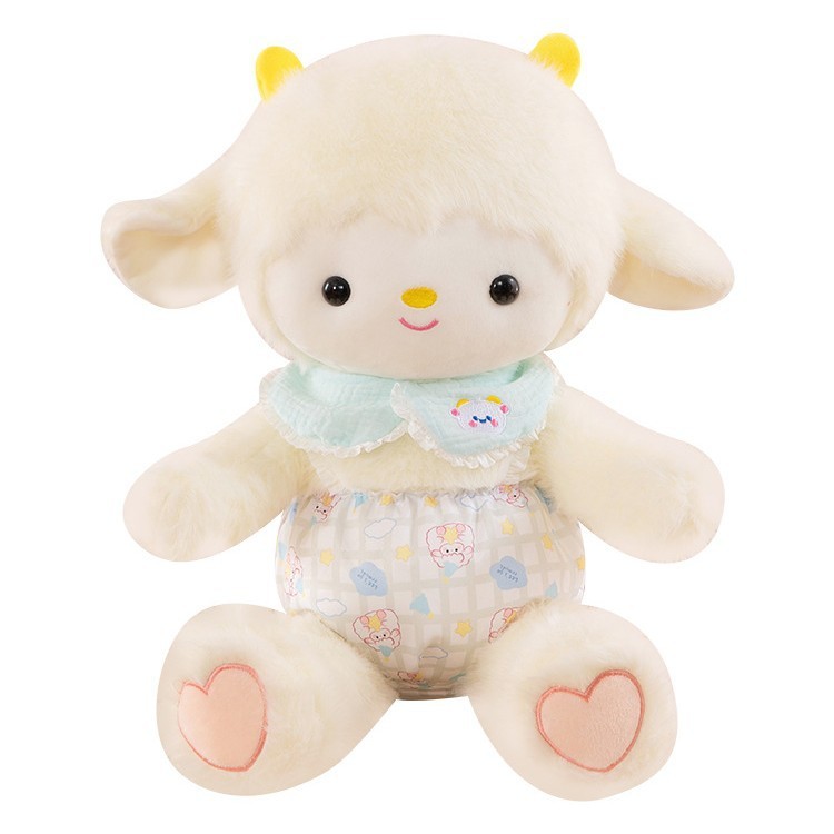 花の服の子羊の公仔の雲の羊の癒し系のぬいぐるみの子供の添い寝人形の公仔は女の子に抱き枕を送ります。|undefined