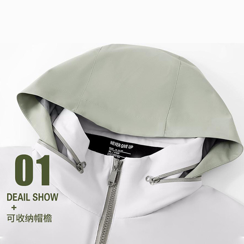 Sombrero de almacenamiento a prueba de viento impermeable al aire libre hombre y mujer trajes de montaña delgados trajes de asalto logo personalizados trajes de trabajo sensación de alto nivel