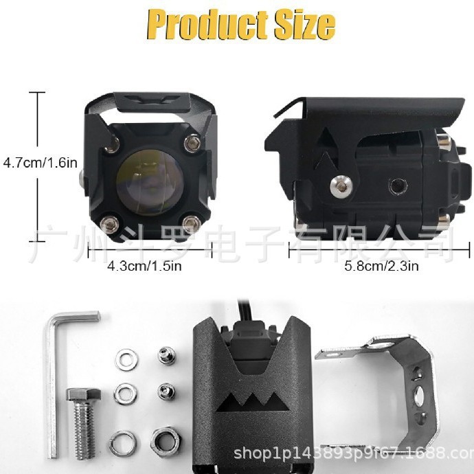 Motocicleta LED foco Feiyan mini proyector de dos colores amarillo y blanco integrado Amazon popular modificado luces del coche