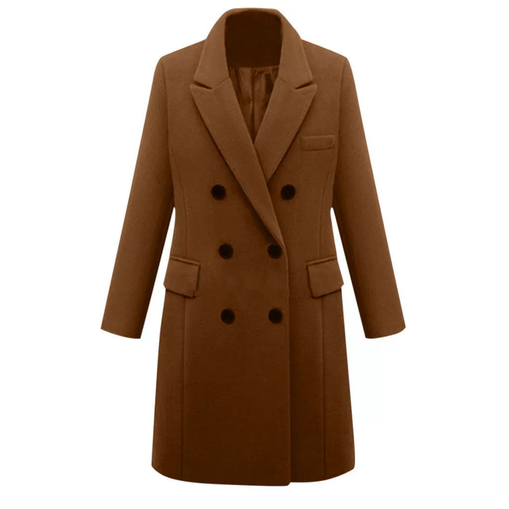 Демисезонная длинная шерстяная куртка, пальто, макси длина, большой размер, корейский стиль, стиль amazon