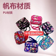 花布包 5个口袋 斜挎包 玫瑰花帆布包 女式单肩包 跑江湖地摊货源