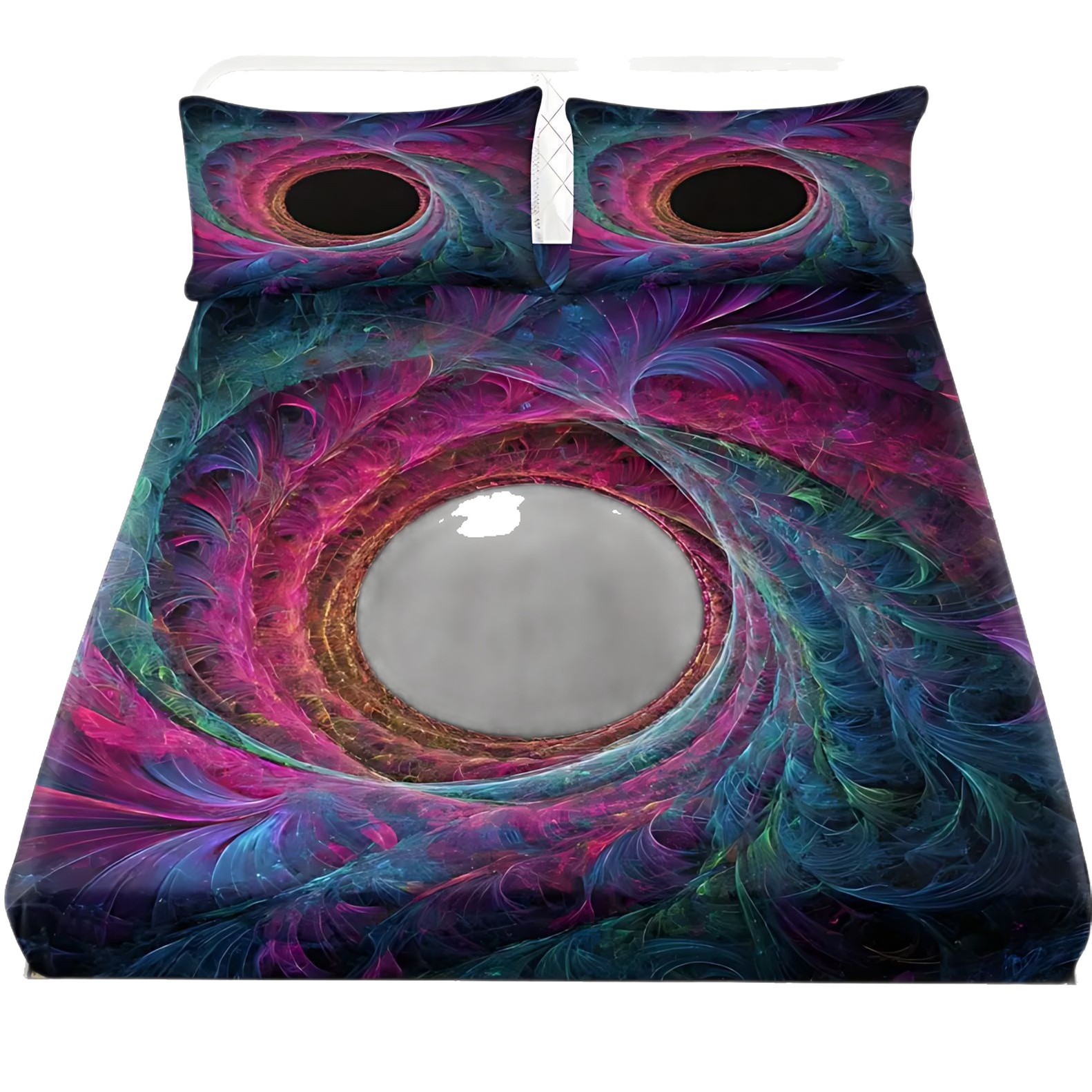 TEMU / JIT Abstracción 3D agujero negro vórtice HD impresión digital cama de cama de cama