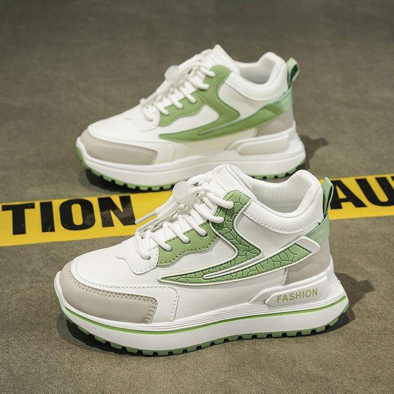 男童鞋子2025秋季新皮面防水儿童老爹鞋青少年大童厚底运动鞋