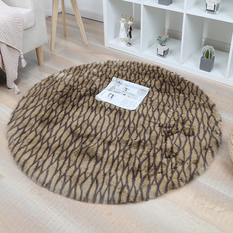 Car Carpet, Other Makeup Chair Mat - water-ripple-imitation-rabbit-fur-40cm-diameter-round