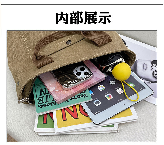 Forest-style artistic canvas handbag for women, 2022 Summer new retro small bag, simple tote bag, hand-held cloth bag undefined