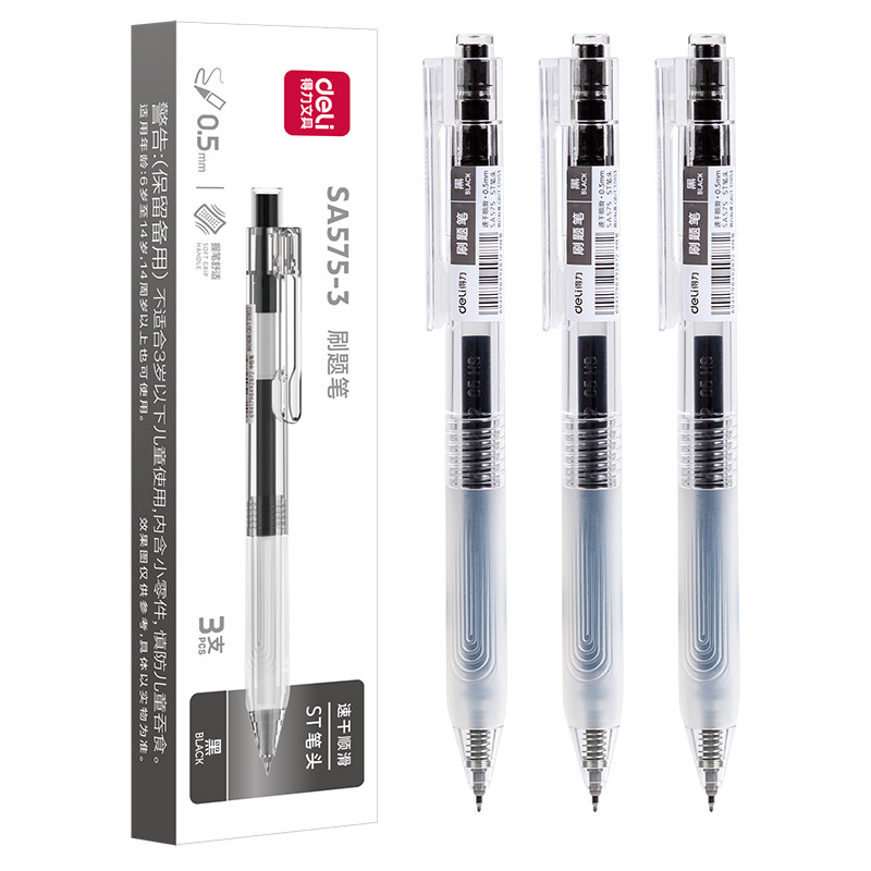 De la fuerza de cepillo rápido seco de cabeza para estudiantes para el examen de lápiz de bala negra de 0.5 mm lápiz acuoso SA575