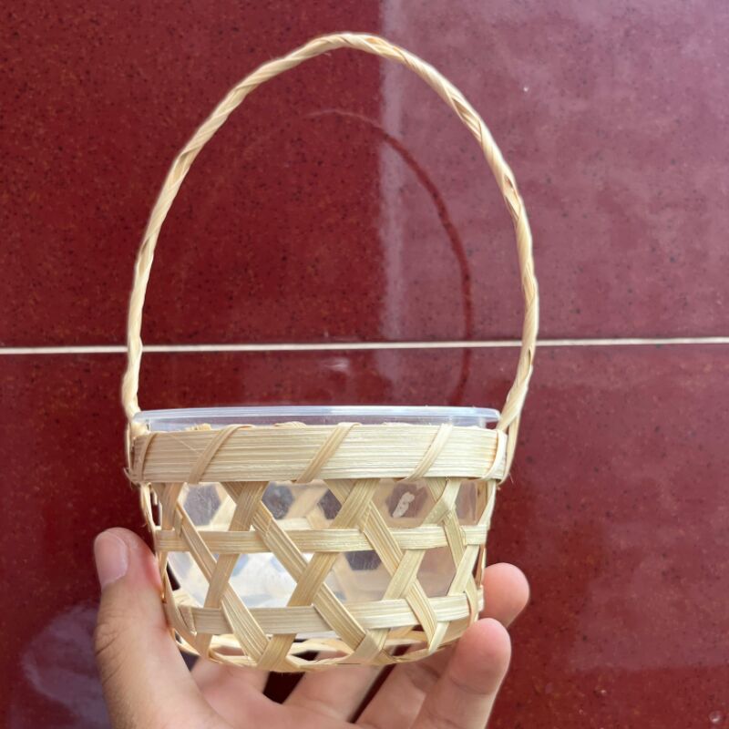 [바구니] 대나무 손잡이 직경 9.5, 바닥 7.5, 높이 5.5