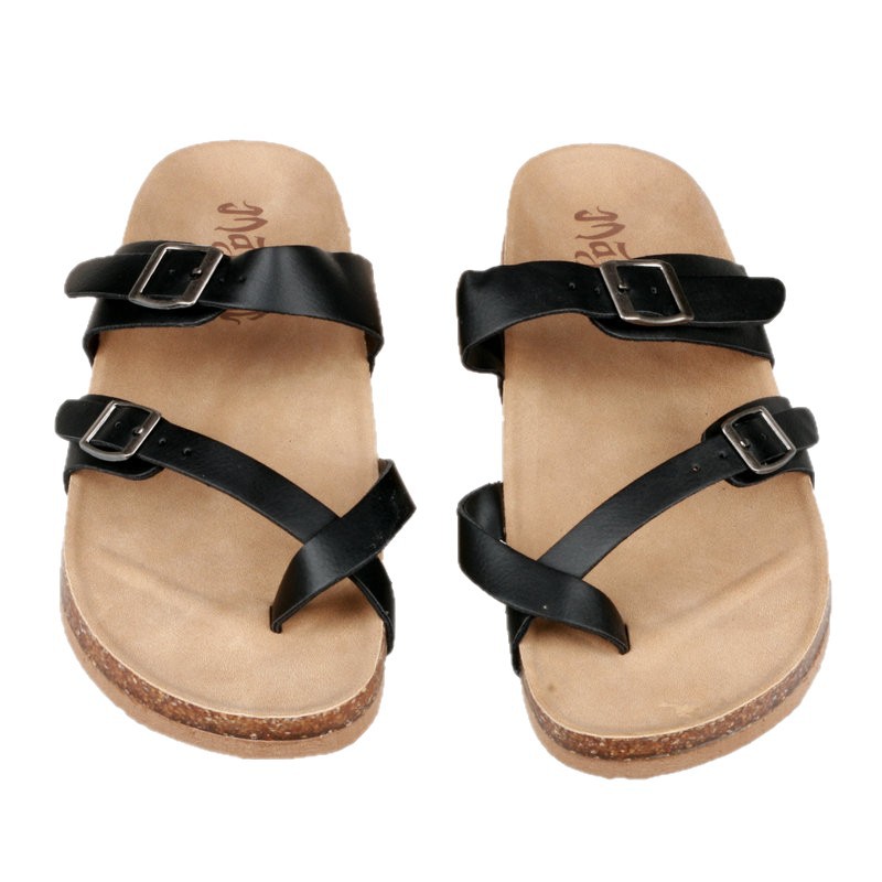 Moda plana corcho zapatillas padre-hijo mismo estilo 2020 verano nueva temporada dedo del pie chanclas zapatos de playa al aire libre casa