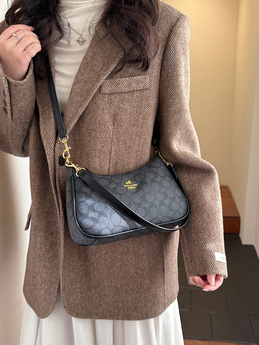 2025 nuevo bolso de media luna de fábrica original Kouc bolso de mujer bolso de brazo de moda de hombro portátil bolso de mahjong