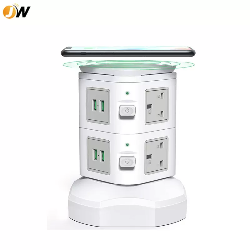 工厂批发塔式智能无线充插座排插 13A插线板 立式多层多功能插座