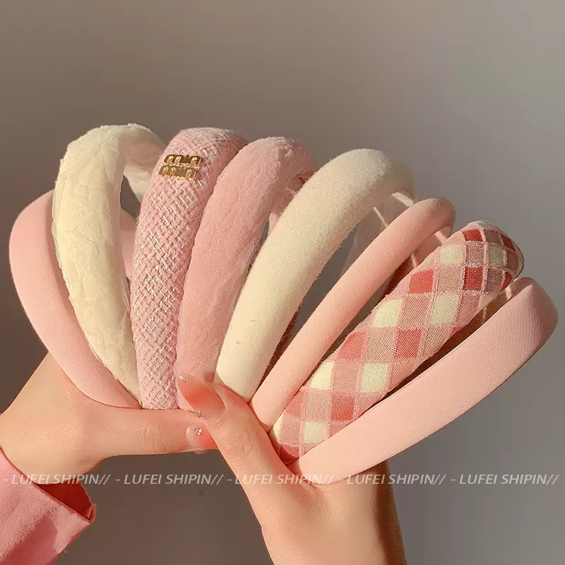 粉色发箍女生高颅顶小香风新款发卡发饰宽边洗脸发捆头箍网红头饰