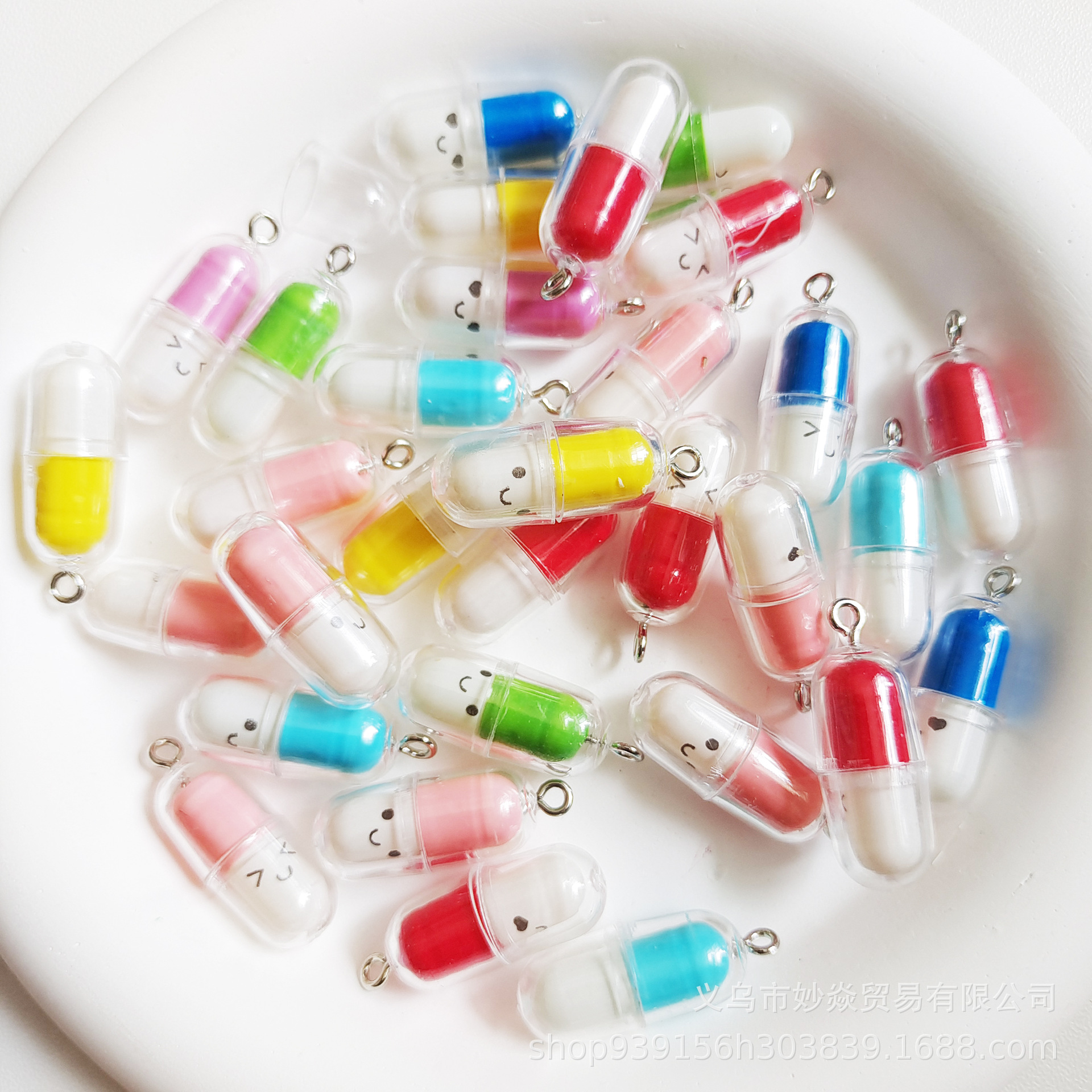 Japonés y coreano simulación tridimensional mini píldora cápsula DIY resina colgante epoxi pendientes collar accesorios de joyería