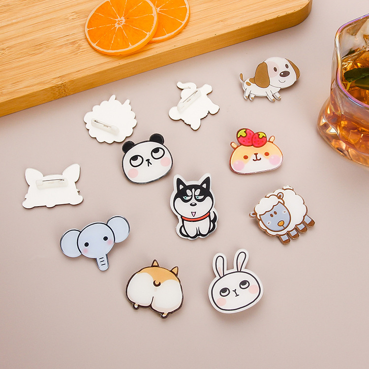 クリエイティブソフト萌えアクリル漫画バッジかわいい小動物ブローチかばんアクセサリーストラップピンパッチカスタム|undefined