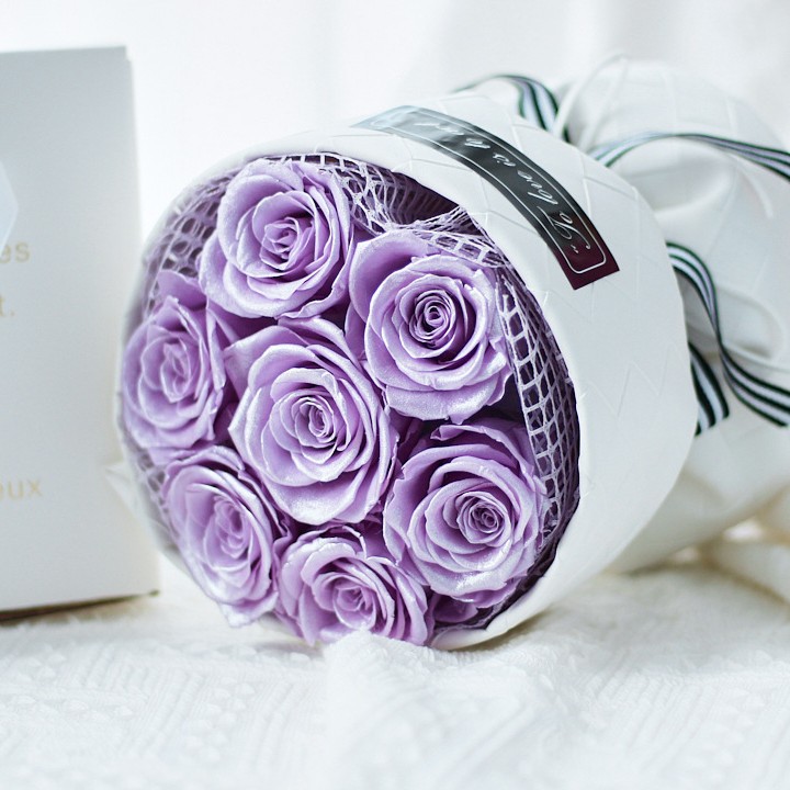 Ramo de rosas, flores secas, Día de la Madre, regalo de cumpleaños para niña, producto terminado, regalo de San Valentín, flor eterna, arte floral en degradado