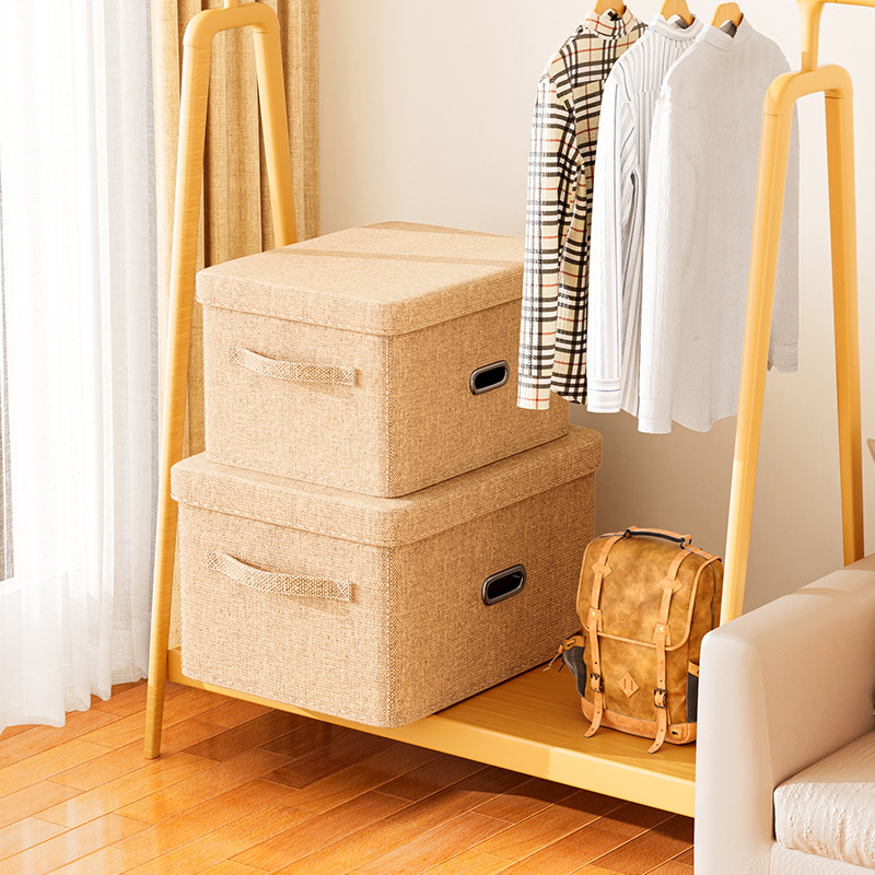 璐美模造麻バックル天地蓋収納ボックス大容量折りたたみ服専用箱タンス整理神器