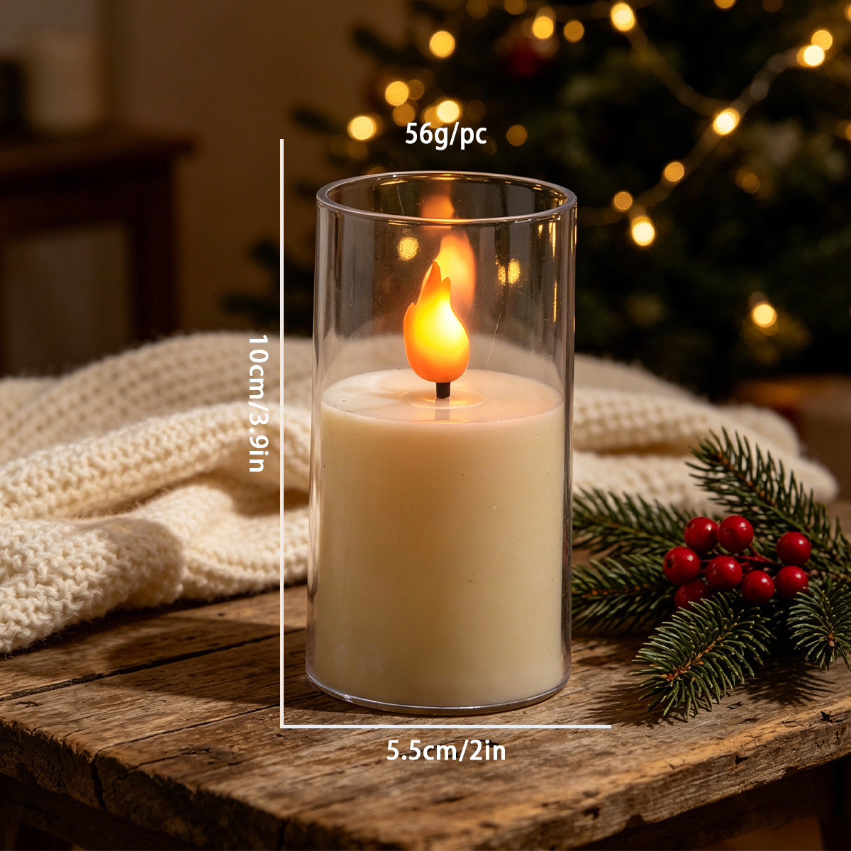 Vela acrílica popular de Amazon, vela electrónica LED transfronteriza con taza, ambiente de llama simulada parpadeante.