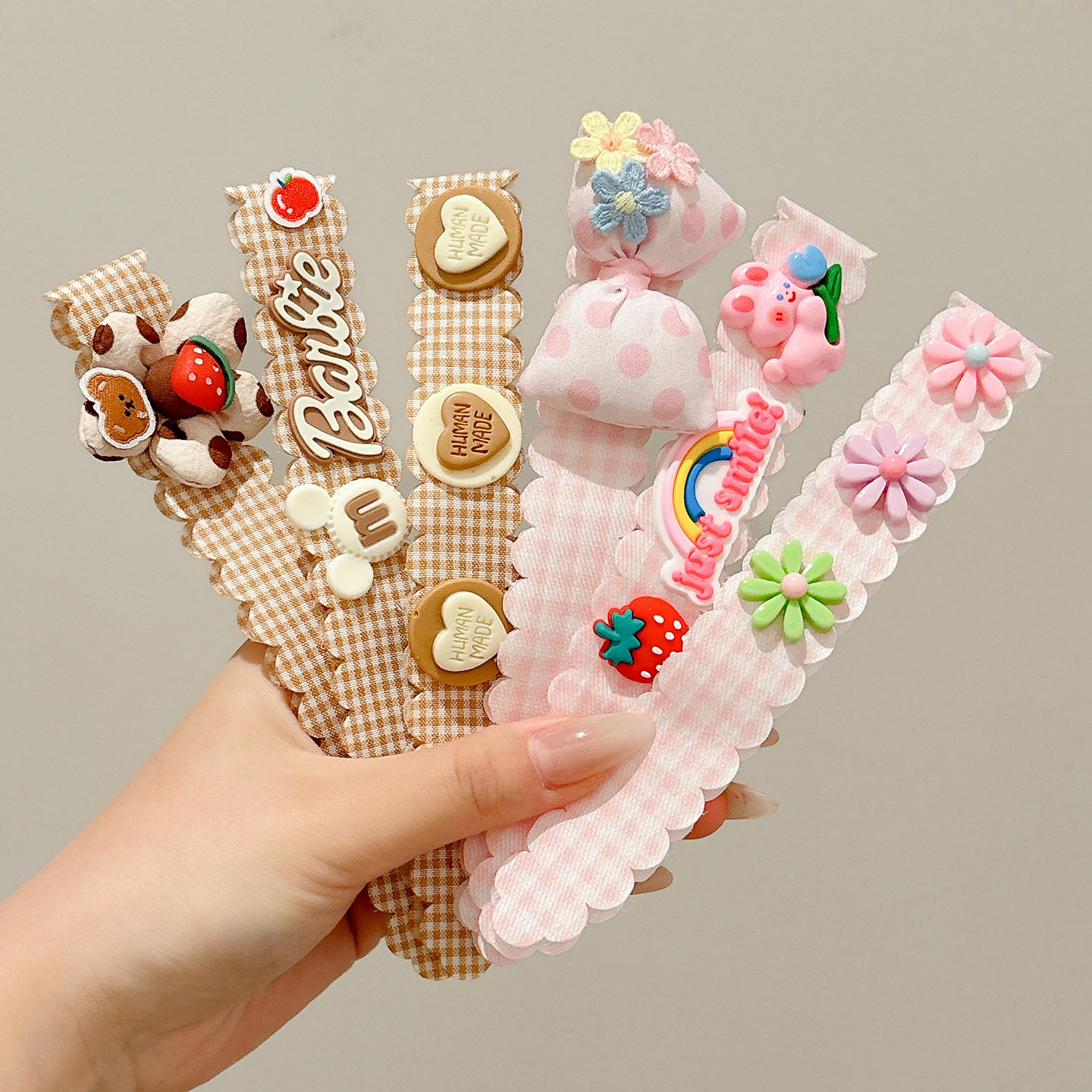 Alergar el cabello roto acabado artefacto mágico de dibujos animados para niñas, pestañas de la cabeza detrás de la frente, bebé no lastimará la tarjeta de cabello