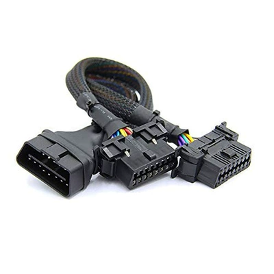Obd2 Male to Dual Female Extension Cable One-To-Two Extension Cable Nylon Network