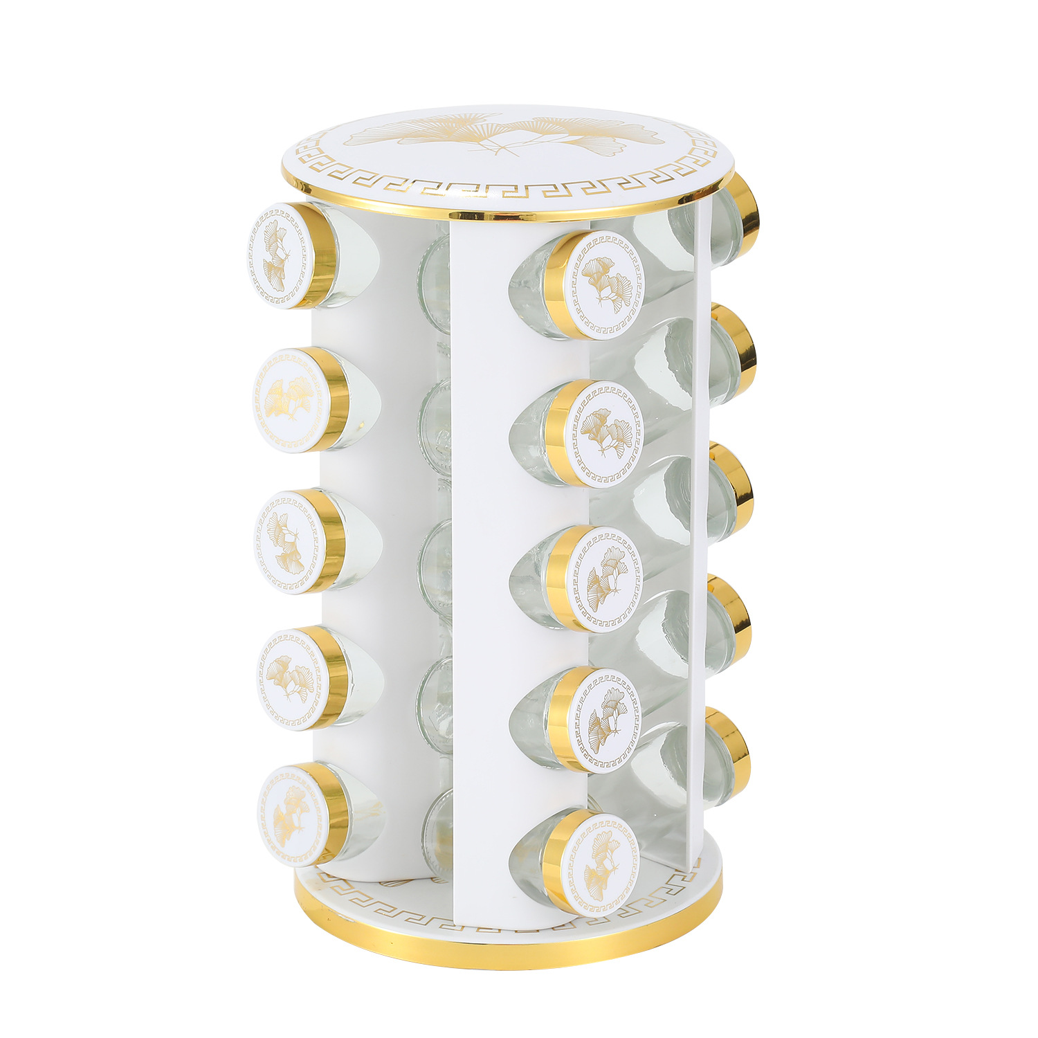 Estante de botella de condimento giratorio de cocina Estante de múltiples capas de especias multifuncional Estante de almacenamiento de cocina de acero inoxidable poroso al por mayor