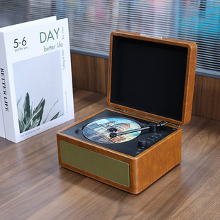 Cross-border CD Player Retro Bluetooth Multi-function U Disk TF Memory Sound Quality Portable CD Player Mini Gift