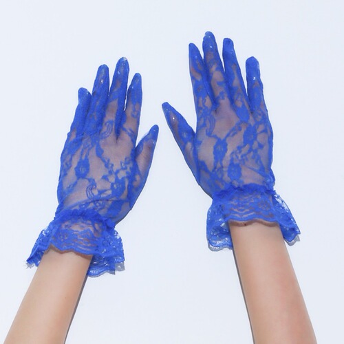 Bride Wedding Dress Gloves Retro Lace Short Blue Wedding Dress Travel Photography License Decoration Elegant Simple Women's Gloves 