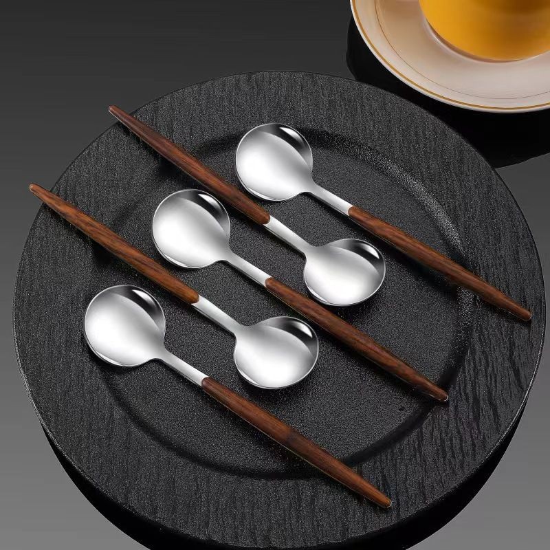 不锈钢咖啡勺燕麦杯搅拌勺家用调羹甜品勺冰淇淋雪糕勺加厚银耳勺