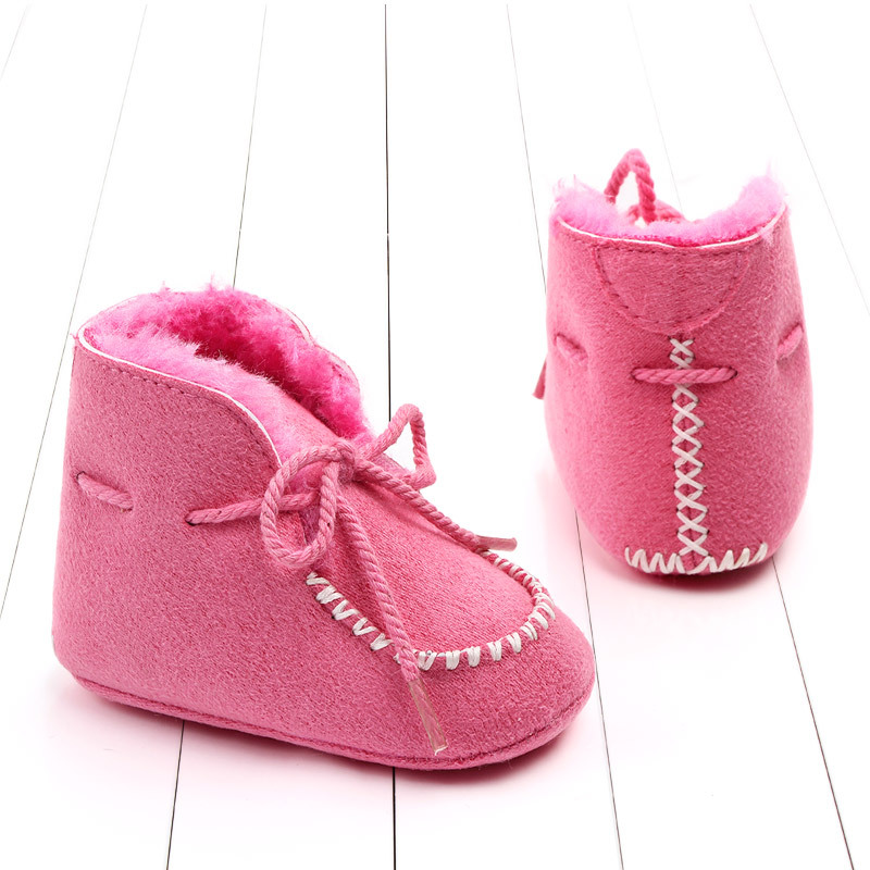 Winter cotton boots 0-1 year old male and female with plush insulation snow soft soled baby walking shoes 2245_voghion.com