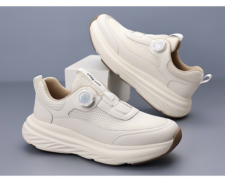Giày thể thao nam sneaker đế dày thoáng khí mặt lưới mũi tròn — Màu trắng, màu đen chi tiết 21