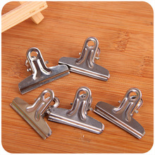 不锈钢夹子 铁夹 文件夹 5个装收纳夹子 书夹装订夹长尾夹一元