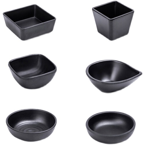 Melamine black flavor dish, sauce dish, plastic small dish, imitation porcelain seasoning dish, oil dish, A5 frosted vinegar dish, imitation porcelain tableware