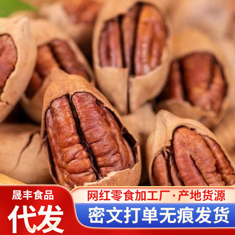 代发碧根果味薄皮大颗粒袋装500g坚果年货零食长寿果奶香奶香爆品