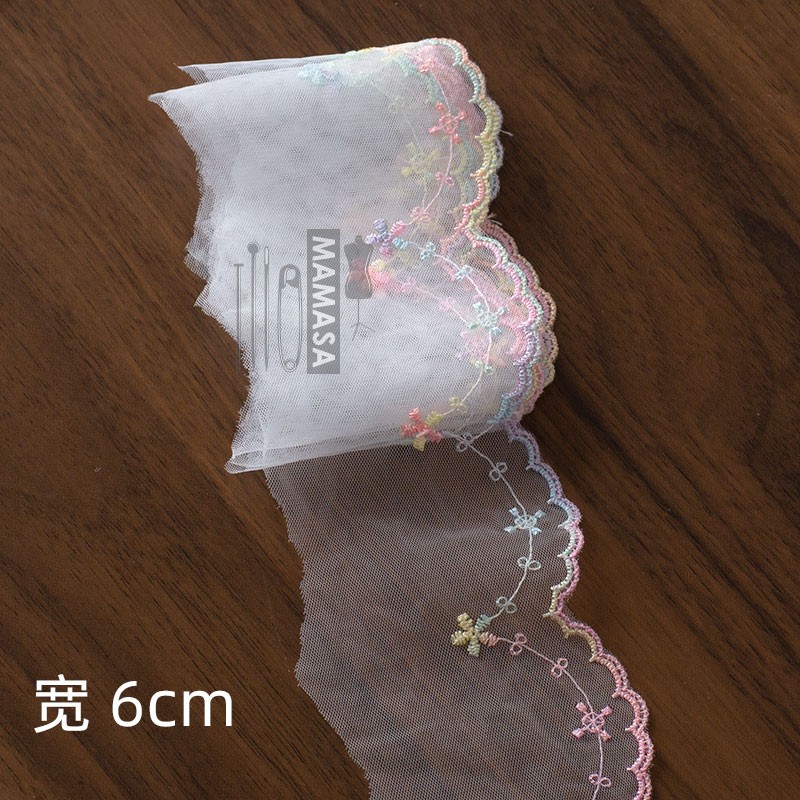 Alta calidad dopamina sueño bordado colorido hilo de malla encaje DIY mano lolita ropa tela accesorios para el cabello