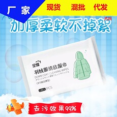 批发羽绒服湿巾12片便携装去油污免洗湿纸巾衣物干洗剂羽绒服清洁